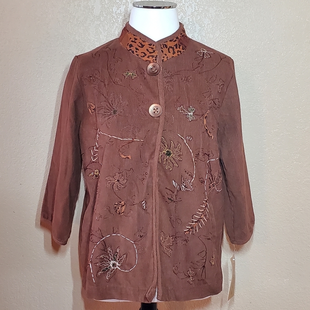 NWT NOTATIONS Siena Corduroy Jacket